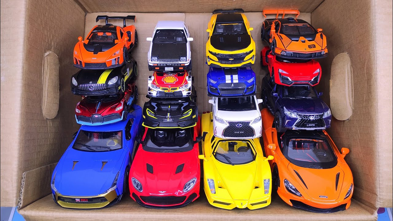 Box Full of Model Cars - Mazda, Miniature toy car model, Lamborghini ...