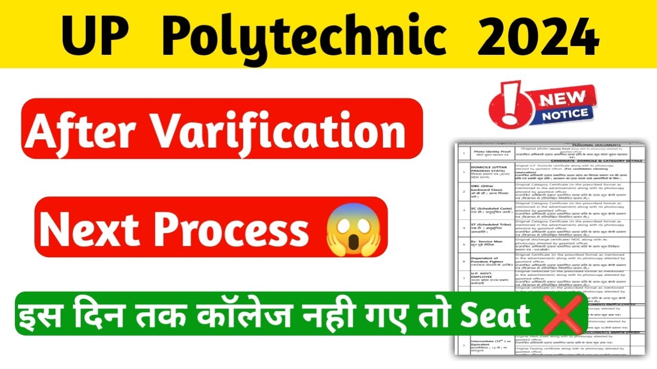 UP Polytechnic College Reporting Last Date 2024 UP Polytechnic up-polytechnic-college-reporting-last-date-2024-up-polytechnic