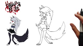 How to draw Loona from Helluva Boss