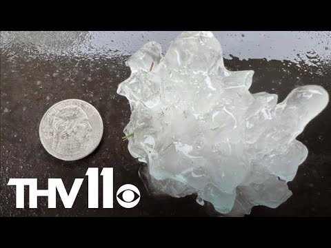 Huge hail causes major damage in Hot Springs