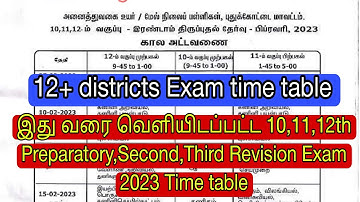 10,11,12th Second Revision Exam time table|Preparatory exam|Third Revision Exam time table Updates