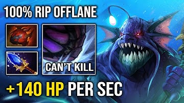 WTF +140 HP Per Sec 1v5 Heart Scepter Slardar Insane Tanker Deleted Offlane Dota 2