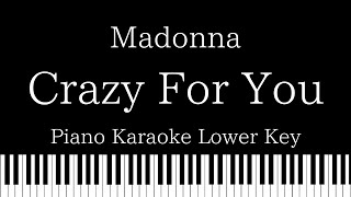 Video thumbnail of "【Piano Karaoke Instrumental】Crazy For You / Madonna【Lower Key】"