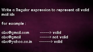 write a regular expression to represent all email ids