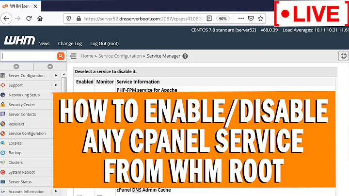 [🔴LIVE] How to enable or disable any cPanel service from WHM root?