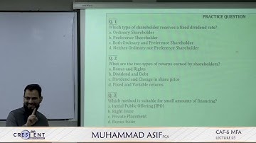 CAF 06 MFA || Muhammad Asif, FCA || Autumn 2024 Session || Lecture 03