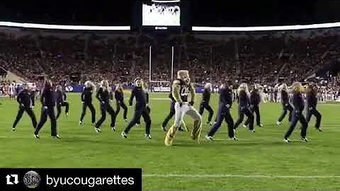 BYU'S Cougarettes Dance Routine ft Cosmo the Cougar.
