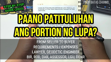 Step by Step Guide Transfer of Title of Portion of Land From Seller to Buyer | Deed of Sale 2023