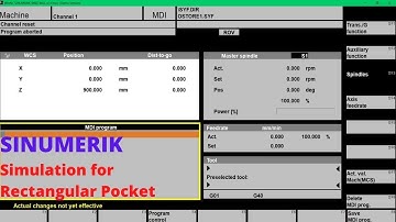 RECTANGULAR POCKET simulation in Sinumerik 840/810 D winNC