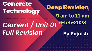 Concrete Technology  ll  Full Revision ll Unit 01 ( Cement ) 8797286737 ll Part 02