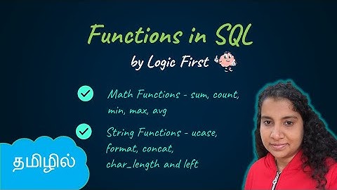Functions in SQL | Aggregate Functions| Math and String | SQL in Tamil | Logic First Tamil