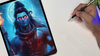 How To Draw Lard Shiva|Lard Shiva Drawing| Shiva Drawing|Angry Lord Shiva Drawing |Bholenath drawing