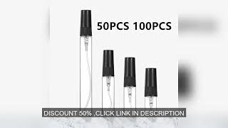 50\/100PCS 2ML 3ML 5ML 10ML Black Portable Glass Perfume Bottle Empty Refillable Bottle Cosmetics Bot