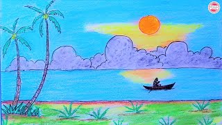 How To Draw Scenery Easy drawing Tutorial | Landscape Nature drawing | DCA Animation