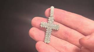 14K White Gold 3.1 Cts Diamonds Cross Pendant FULL REVIEW