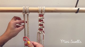 Macramé tutorial - How to add a different color cord with square knots
