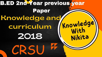 Crsu b.ed2ndyear previousyear paper paper1st @Knowledge_with_nikita