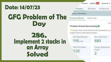 Implement two stacks in an array || C++ || GFG Daily Problem