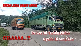 Driver ini Terlalu Nekat Nyalib Ditanjakan #Rekamjejakdriverlintas #truktronton