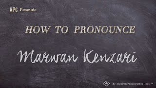 How To Pronounce Marwan Kenzari Real Life Examples