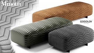 №203. Modeling Sofa &quot; Minotti quincy &quot; Autodesk 3ds Max &amp; marvelous designer