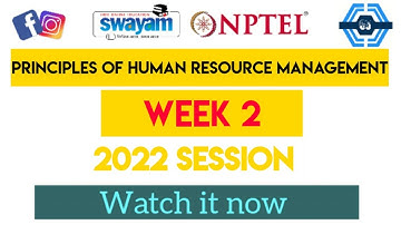 Principles of Human Resource Management | Week 2 Answers | NPTEL 2022 ||