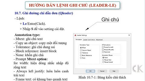Autocad Tutorial full- Hướng dẫn lệnh ghi chú (Leader-le)