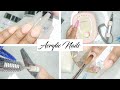 Acrylic Nails Tutorial - How To Encapsulated Nails - Blood Rose and Marble Nails