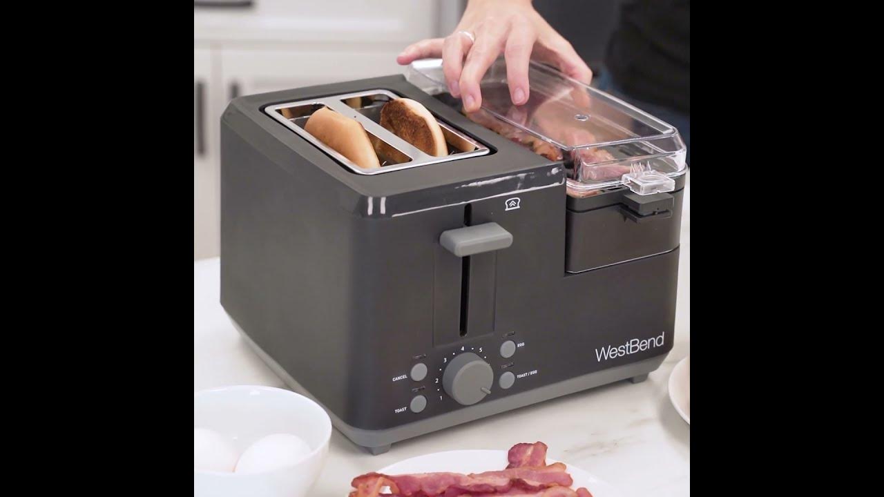 Breakfast Maker Station 2-Slice Bread Bagel Toaster,Egg Poacher