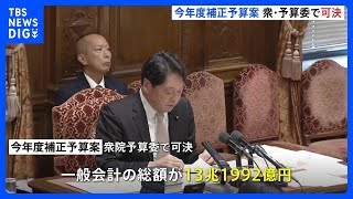 【今年度補正予算案】衆・予算委で可決　一般会計総額13兆円超　低所得世帯への7万円給付など盛り込む｜TBS NEWS DIG