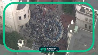 The Jewish Federation of Greater Philadelphia holds rally calling for peace in Israel and Gaza