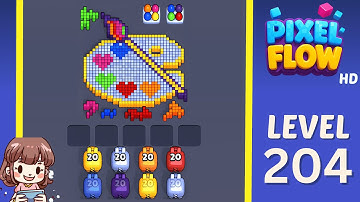 Pixel Flow Level 204 Solution Walkthrough