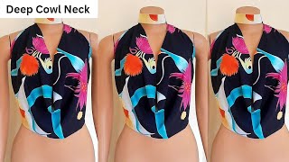 DIY: How to CUT and SEW This Trendy deep cowl neck backless top