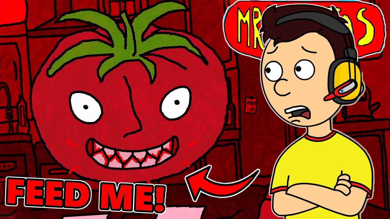 Caillou Feeds an ANGRY TOMATO!!!! | Mr. Tomatos