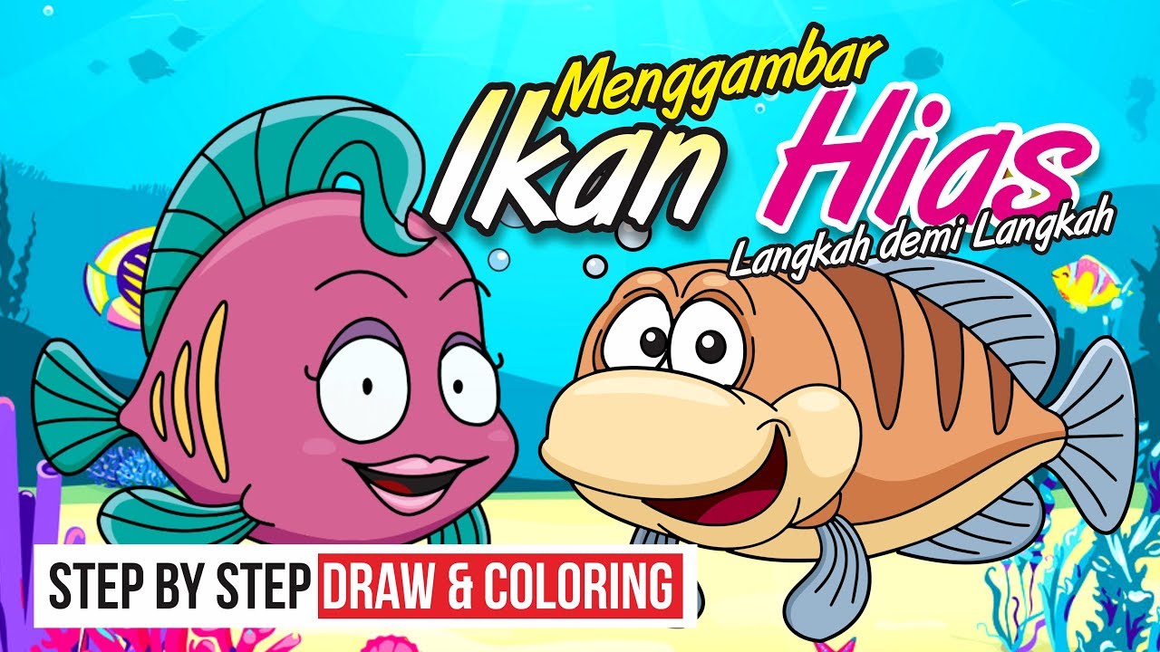 Belajar Menggambar Ikan Hias Khusus Anak Anak SD | Belajar Sambil