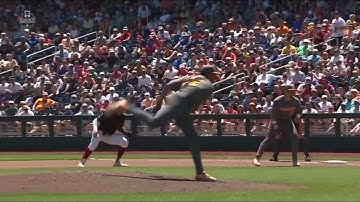 Chase Burns Slow Motion Pitching Mechanics (3rd Base Side View)