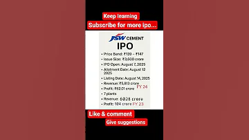 JSW Cement Ipo Review Jsw Cement Ipo Price Sharemarket Jswcement Shorts Tranding 