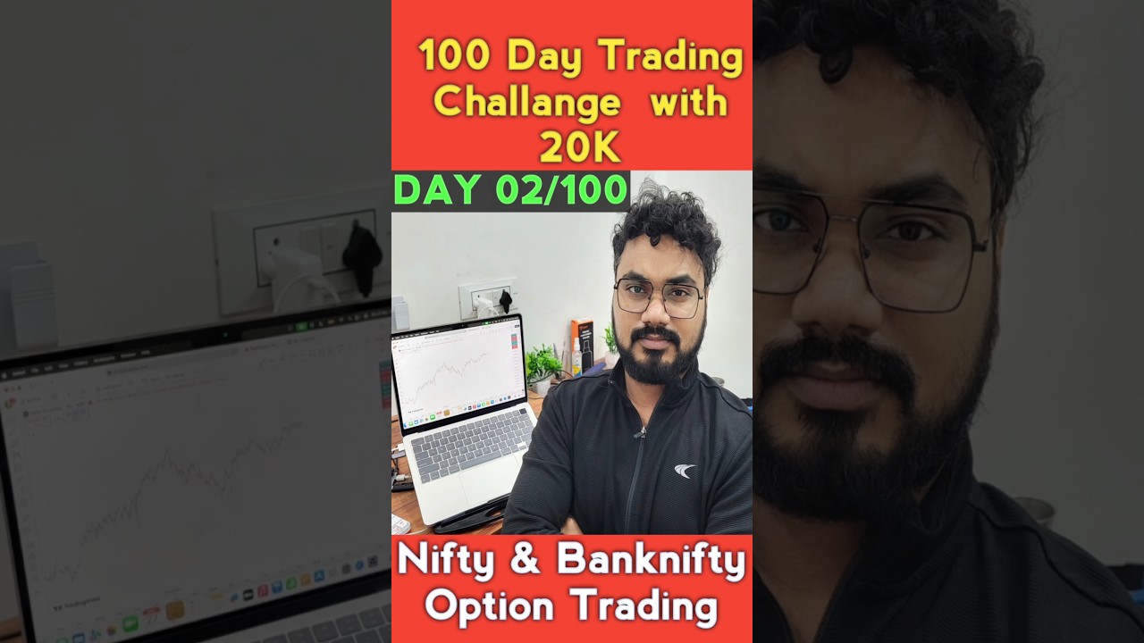 100 Day Trading Challenge with 20K || DAY 02  Nifty and BankNifty Option 