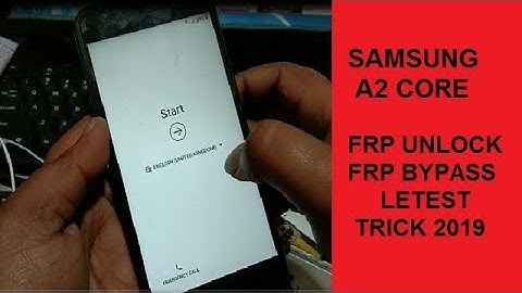 Samsung A2 Core A260G 2019 Frp Unlock/ Bypass Google Account Lock New Method Latest 2020