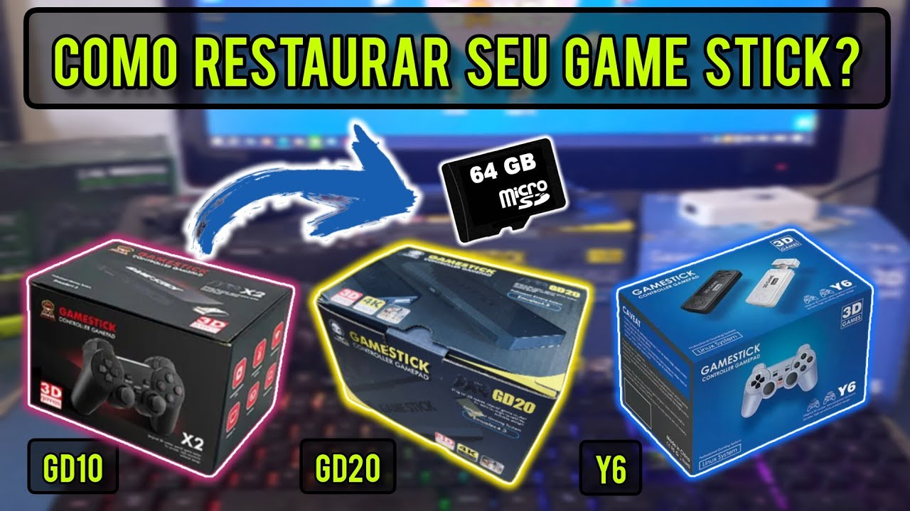 IMAGEM PERSONALIZADA + CARTÃO 64GB PARA GAME STICK 4K LITE - Retro Game do  Jr