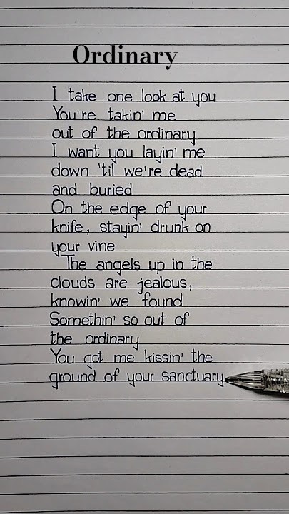 Ordinary Lyrics Song by Alex Warren #ordinary #lyrics #alexwarren