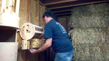 Part 3 shrink wrapper for Mini hay, straw, and alfalfa bales.