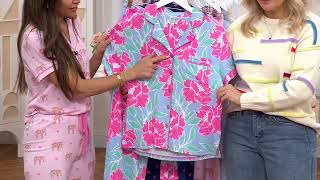 P.J. Salvage x Cozy Zoe Short-Sleeve Notch-Collar Pajama Set on QVC
