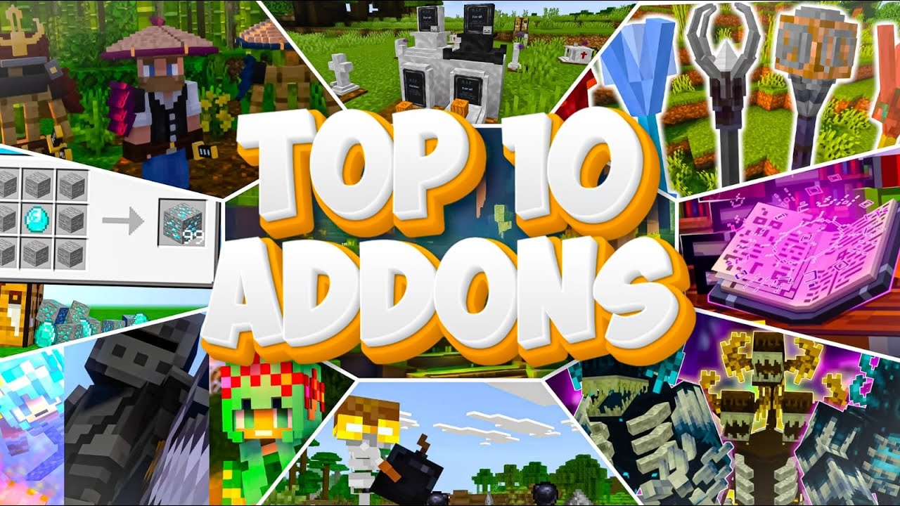🔥 TOP 10 Addons GRATIS 😱 para Minecraft PE (Bedrock 2025) - YouTube