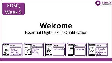 EDSQ - Essential digital skills Qualification: Unit 2 Creating and Editing