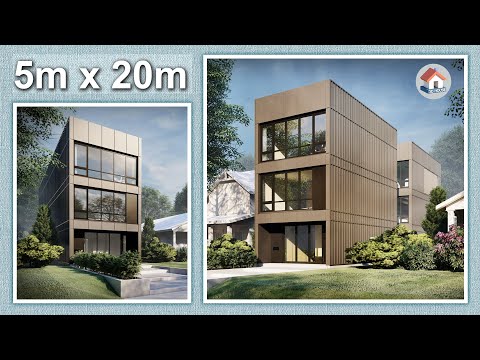 Video Mẫu nhà ống 3 tầng 5x20m, 4 phòng ngủ ● 3D House - youtube