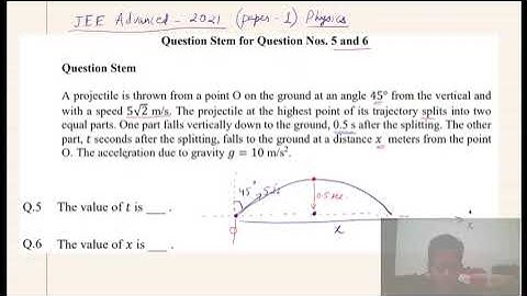 JEE Advanced 2021 | Paper 1 | Physics | Stem Q.5 & 6 | Projectile Motion