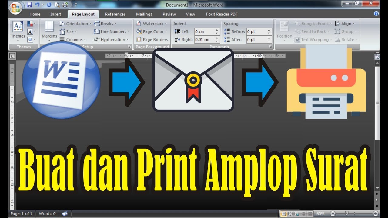 Tutorial Cara Membuat Dan Mengeprint Format Amplop Surat Di Microsoft Word Simple News Video Youtube