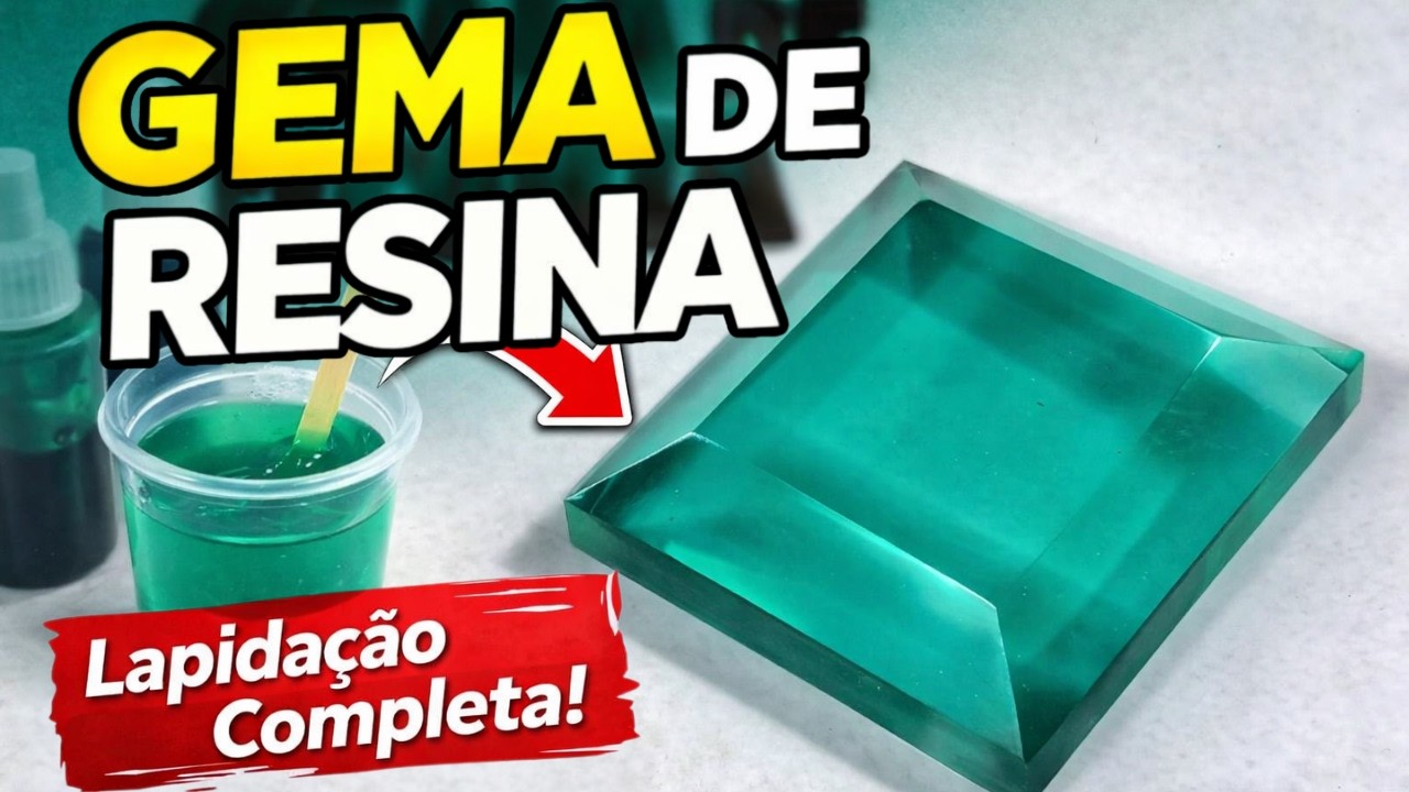 Como Fazer uma GEMA de RESINA do Zero com Resina Cristal (Lapidação Completa)
