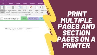 How to Print Multiple Microsoft OneNote Pages and Section Pages on a Printer